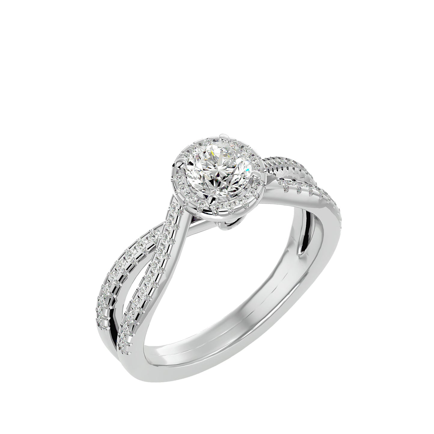 Electro criss cross diamond engagement ring