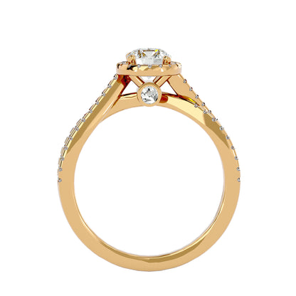 Electro criss cross diamond engagement ring
