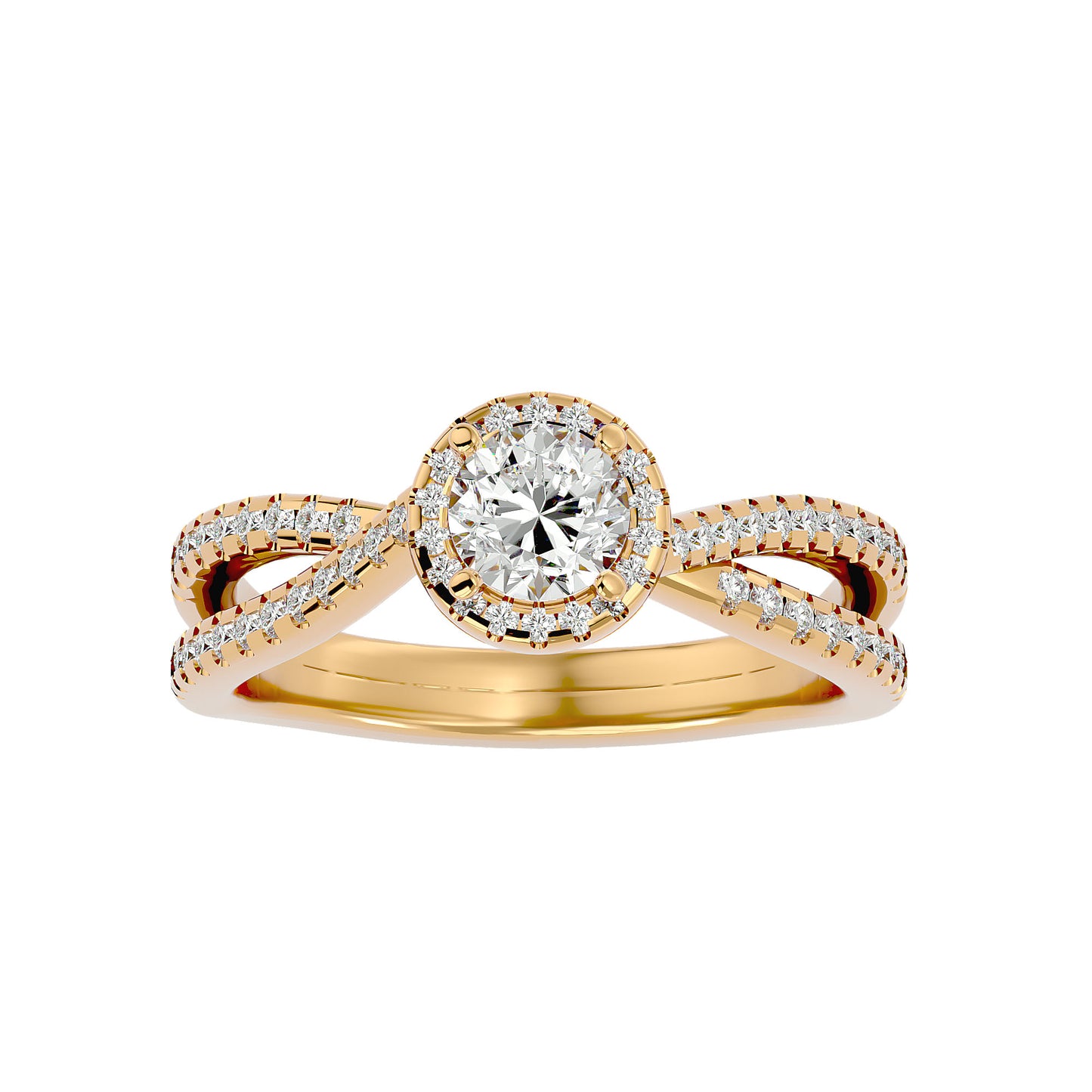 Electro criss cross diamond engagement ring