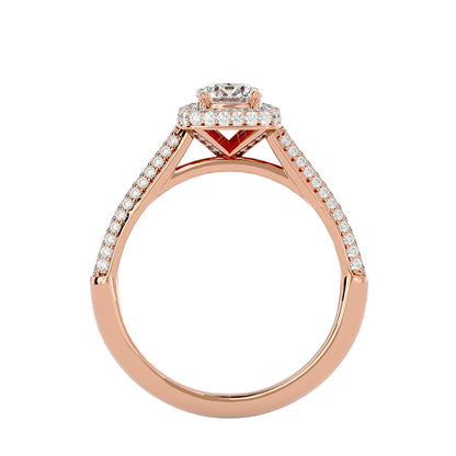 Pilar Halo Diamond Engagement Ring