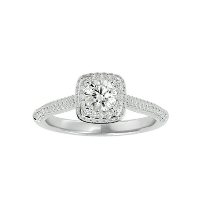 Pilar Halo Diamond Engagement Ring