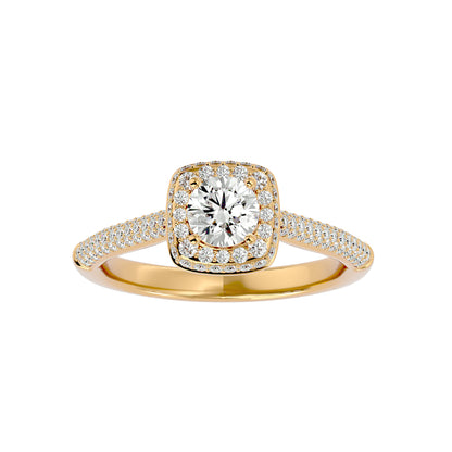 Pilar Halo Diamond Engagement Ring