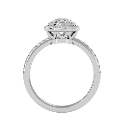 Misha Double Halo Diamond Engagement Ring