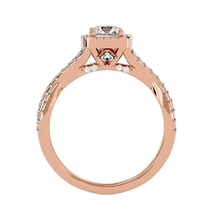 Nadia Halo Criss Cross Diamond Engagement Ring