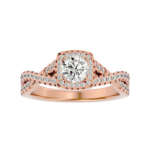 Nadia Halo Criss Cross Diamond Engagement Ring