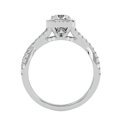 Nadia Halo Criss Cross Diamond Engagement Ring