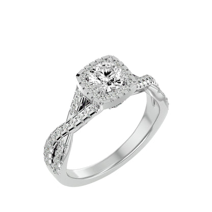 Nadia Halo Criss Cross Diamond Engagement Ring
