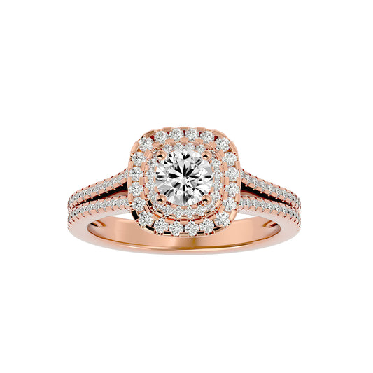 Esmeralda Double Halo Diamond Engagement Ring