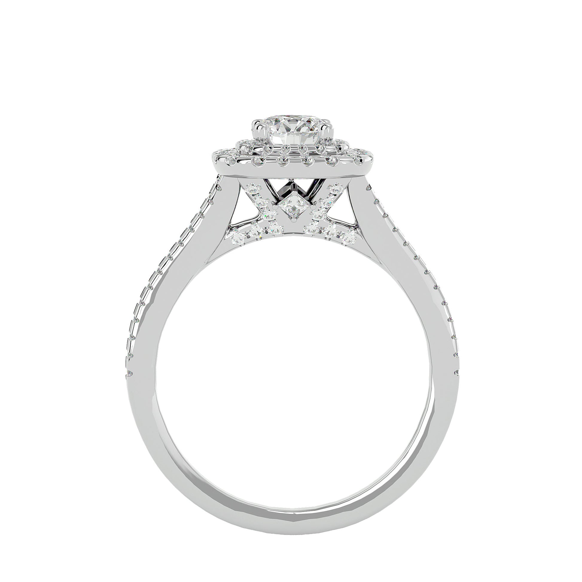 Esmeralda Double Halo Diamond Engagement Ring