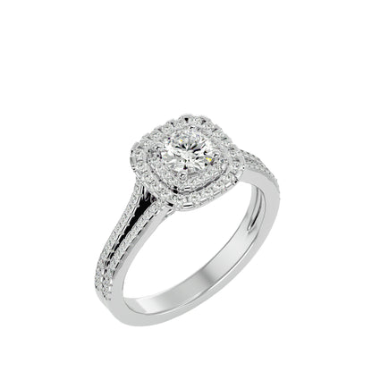 Esmeralda Double Halo Diamond Engagement Ring