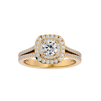 Esmeralda Double Halo Diamond Engagement Ring