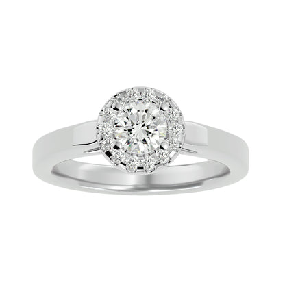 Aaliyah Halo diamond engagement ring