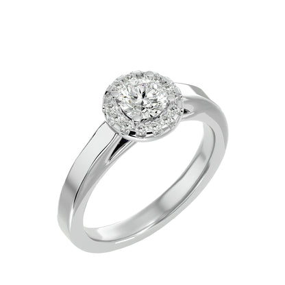 Aaliyah Halo diamond engagement ring