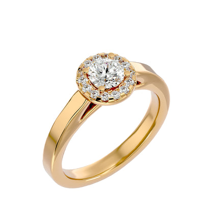 Aaliyah Halo diamond engagement ring