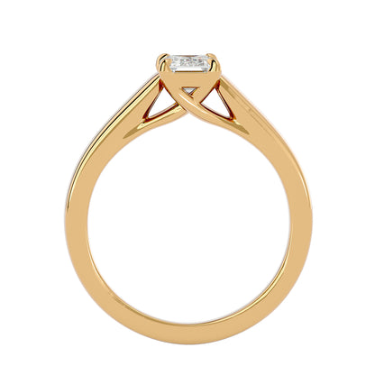 Emerald criss cross diamond engagement ring