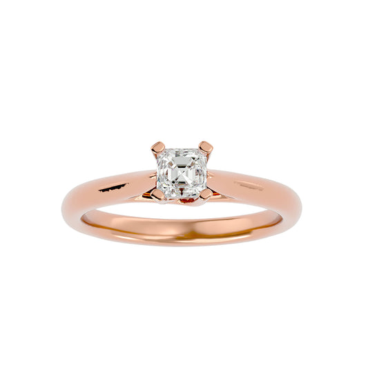 Asscher criss cross diamond engagement ring