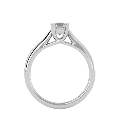Asscher criss cross diamond engagement ring