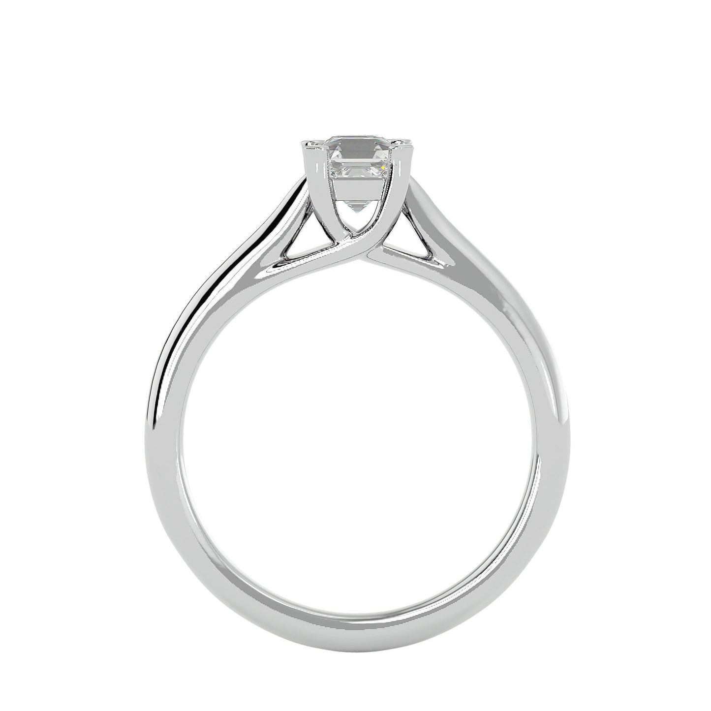 Asscher criss cross diamond engagement ring