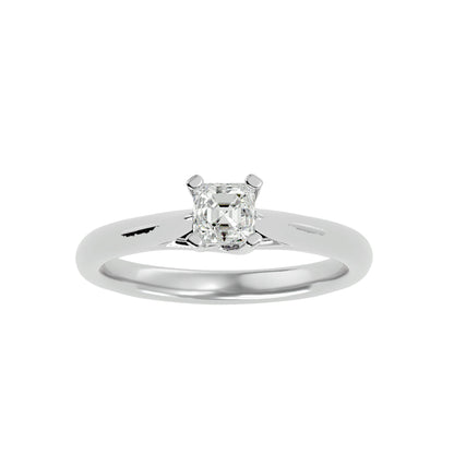 Asscher criss cross diamond engagement ring