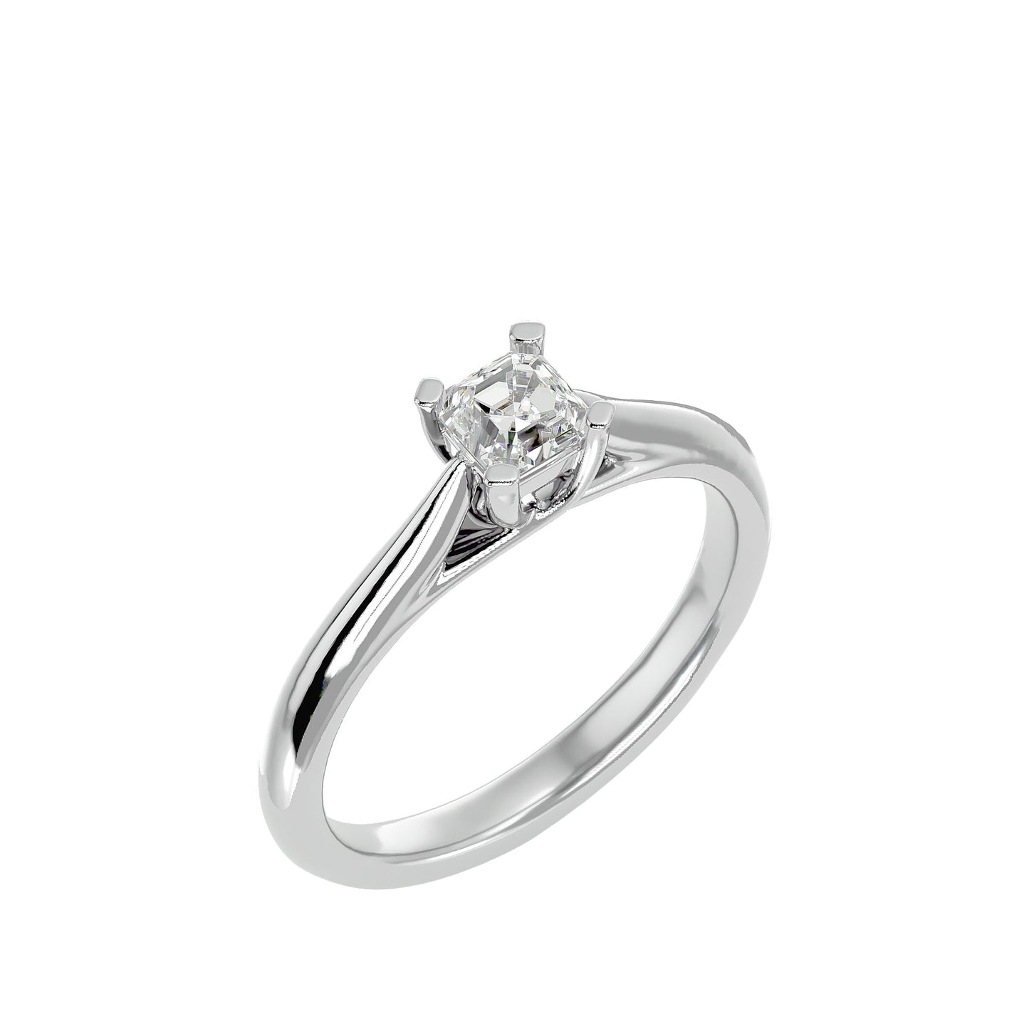 Asscher criss cross diamond engagement ring