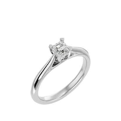 Asscher criss cross diamond engagement ring