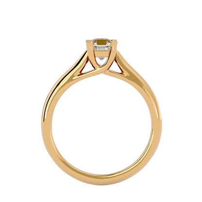 Asscher criss cross diamond engagement ring