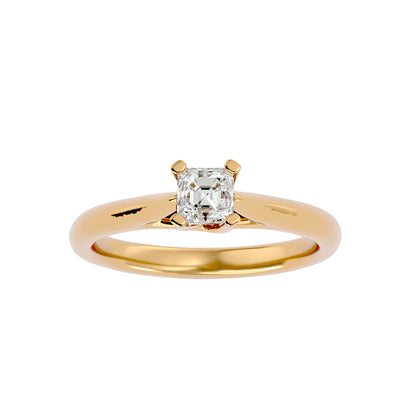 Asscher criss cross diamond engagement ring