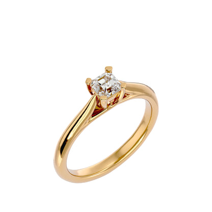 Asscher criss cross diamond engagement ring
