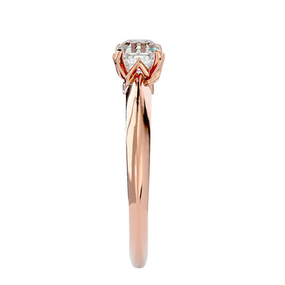 Knife edge diamond engagement ring