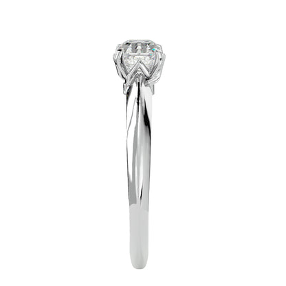 Knife edge diamond engagement ring