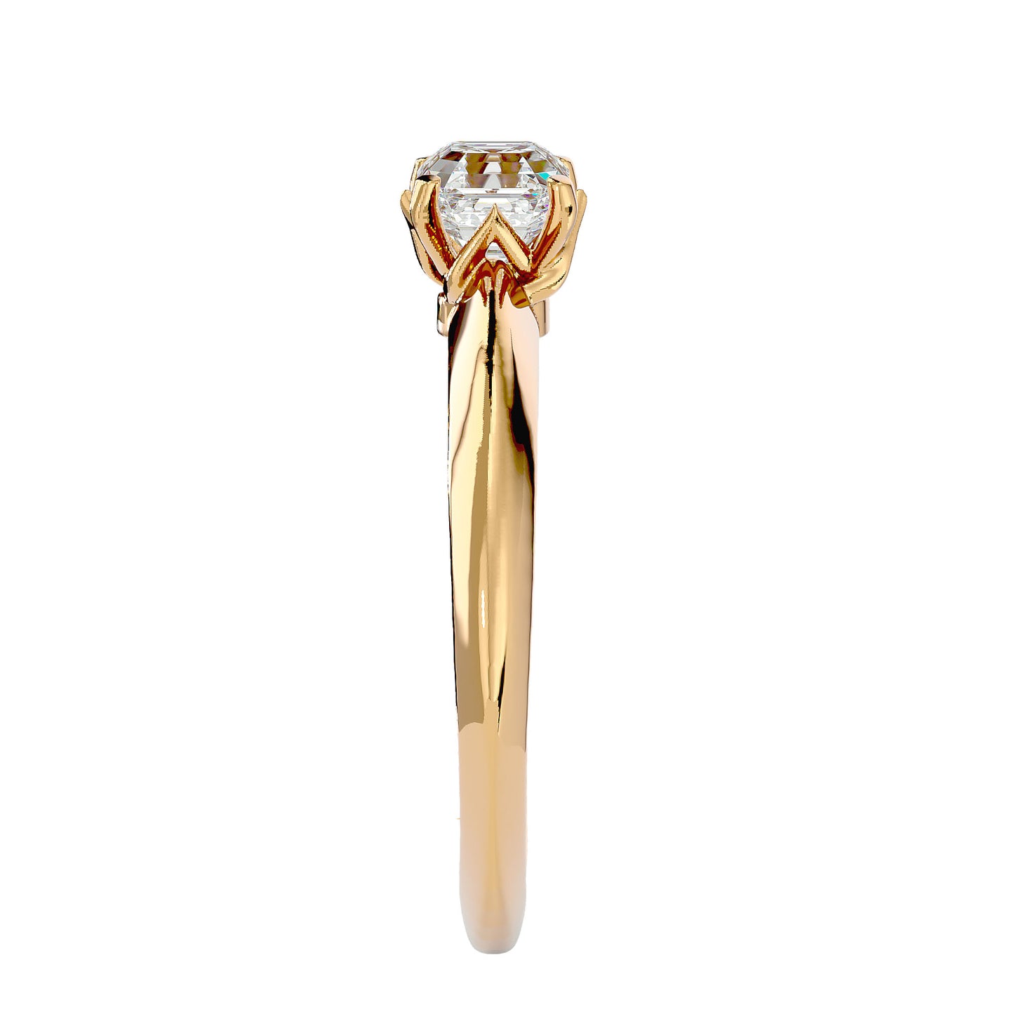 Knife edge diamond engagement ring