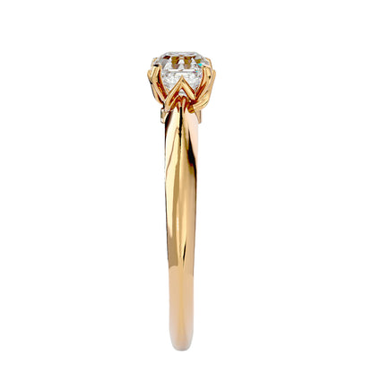 Knife edge diamond engagement ring