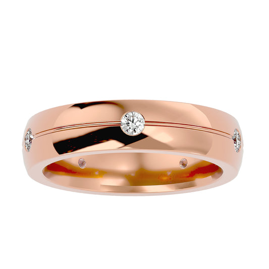 Flush set station men's ring