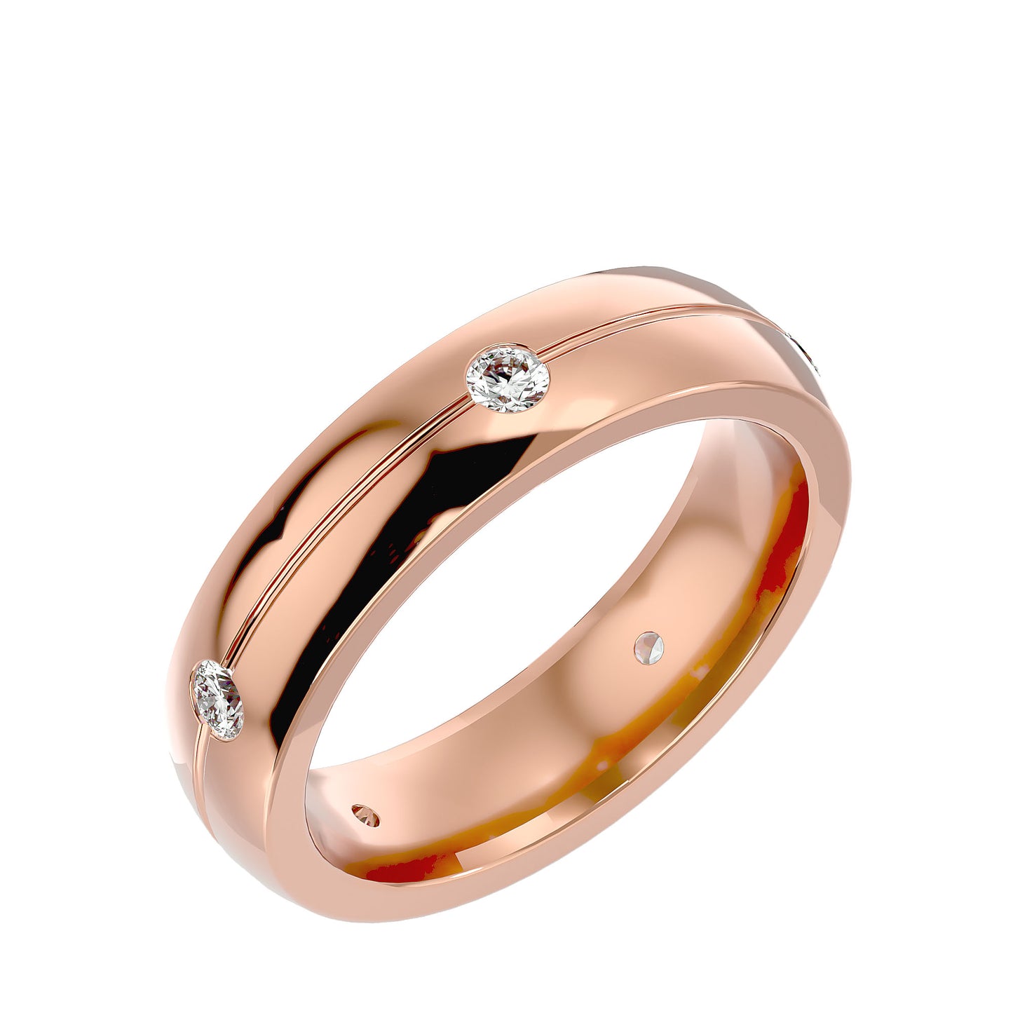 Flush set station men's ring