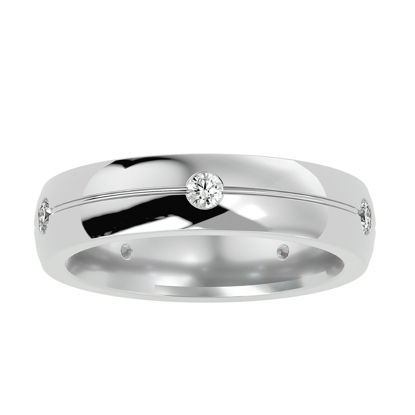 Flush set station men's ring