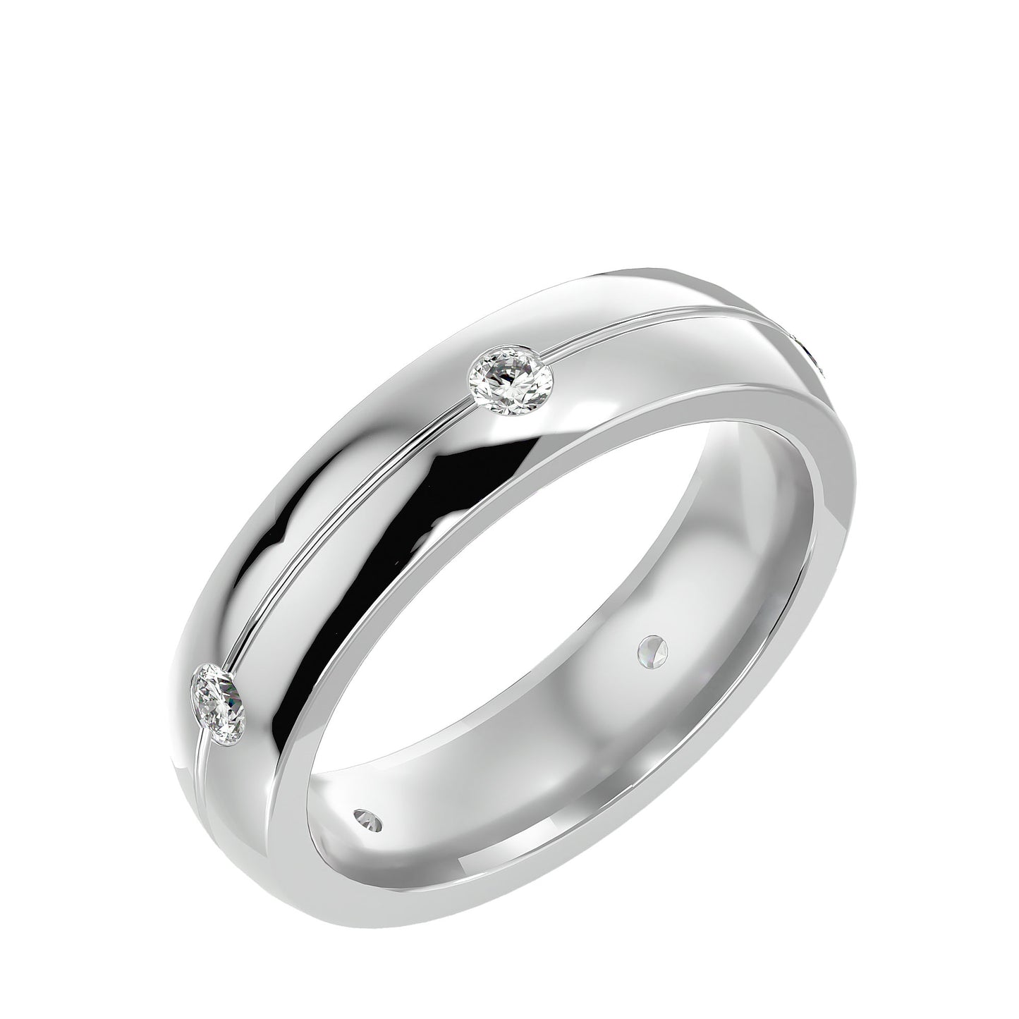 Flush set station men's ring