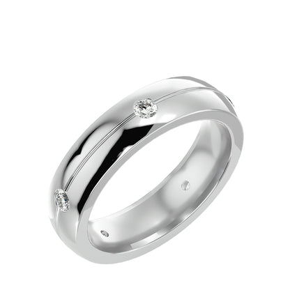 Flush set station men's ring
