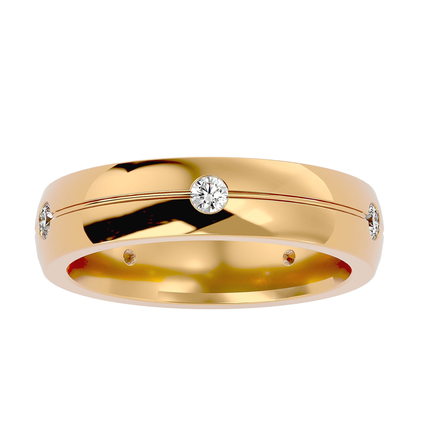 Flush set station men's ring