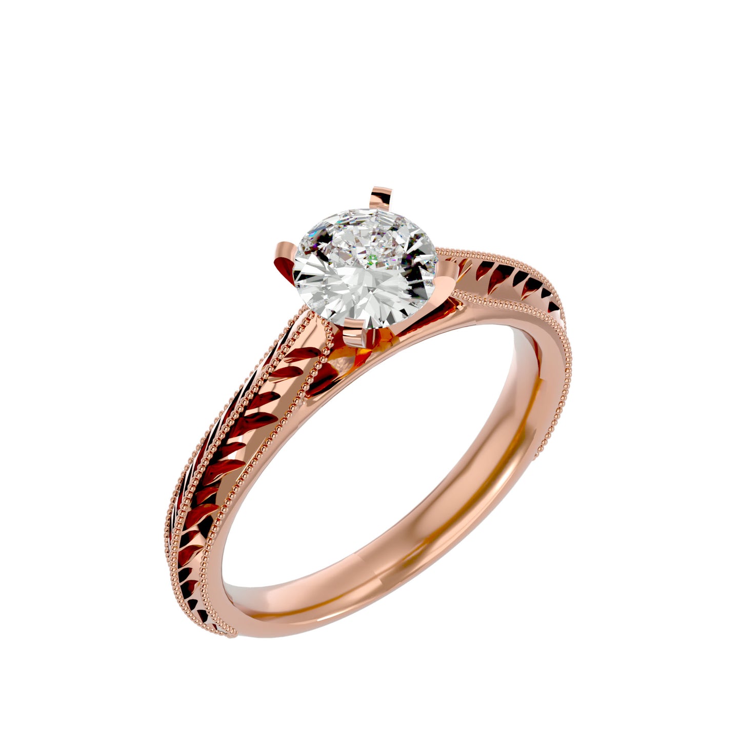 Twisted Elegance round diamond engagement ring