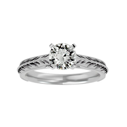 Twisted Elegance round diamond engagement ring