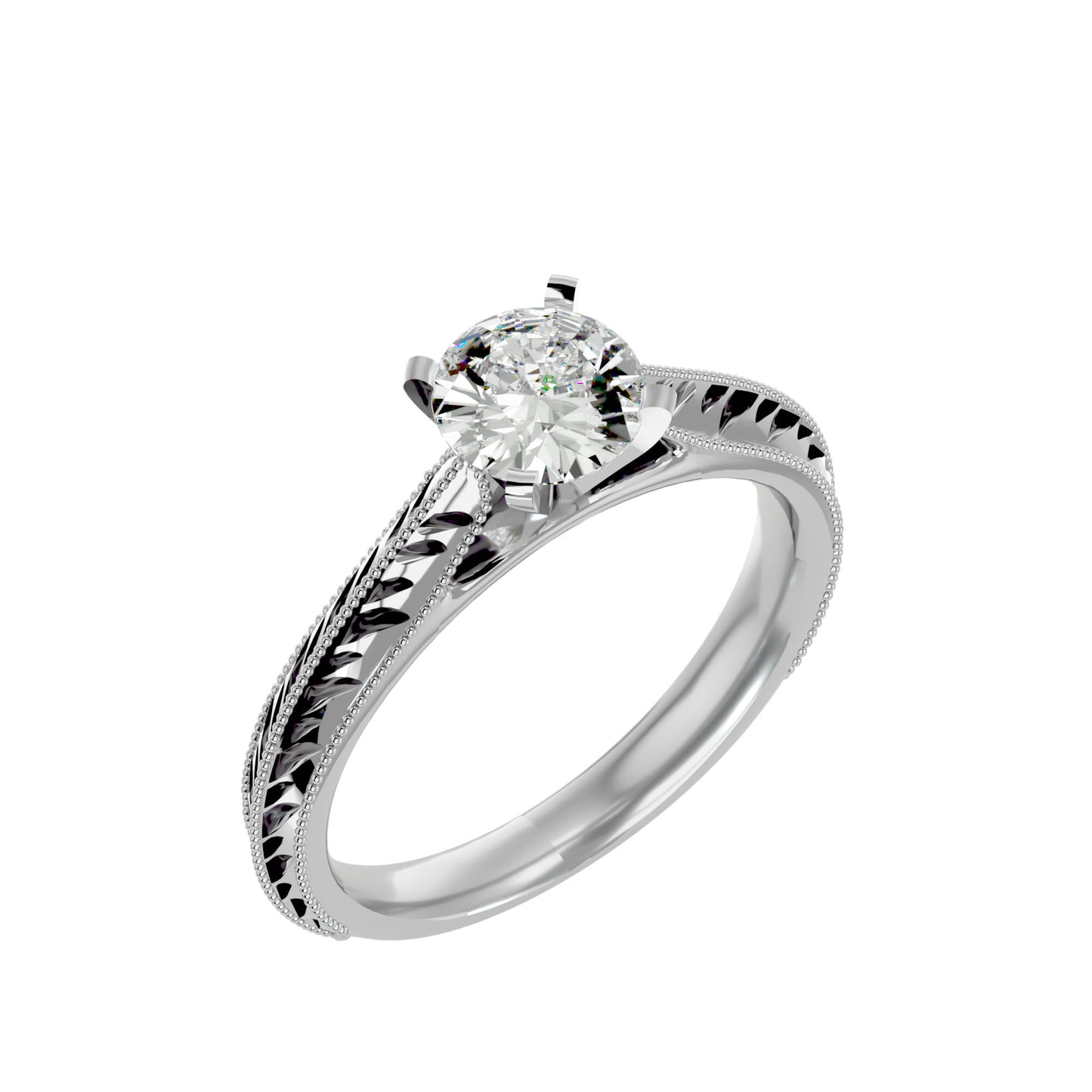 Twisted Elegance round diamond engagement ring