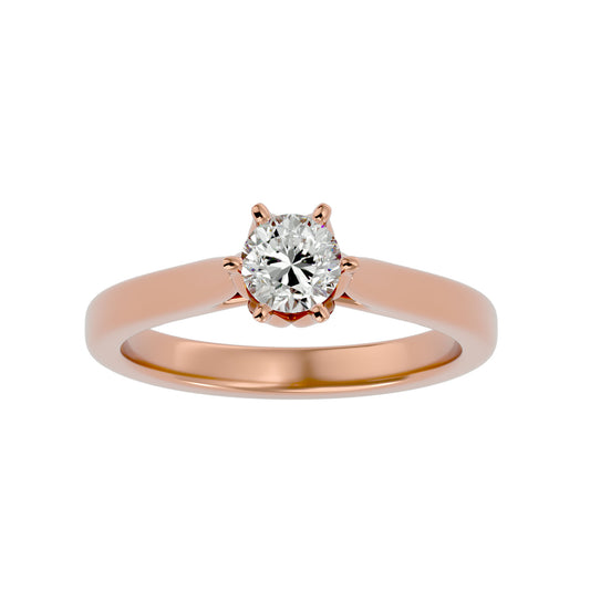 Heart motif diamond engagement ring