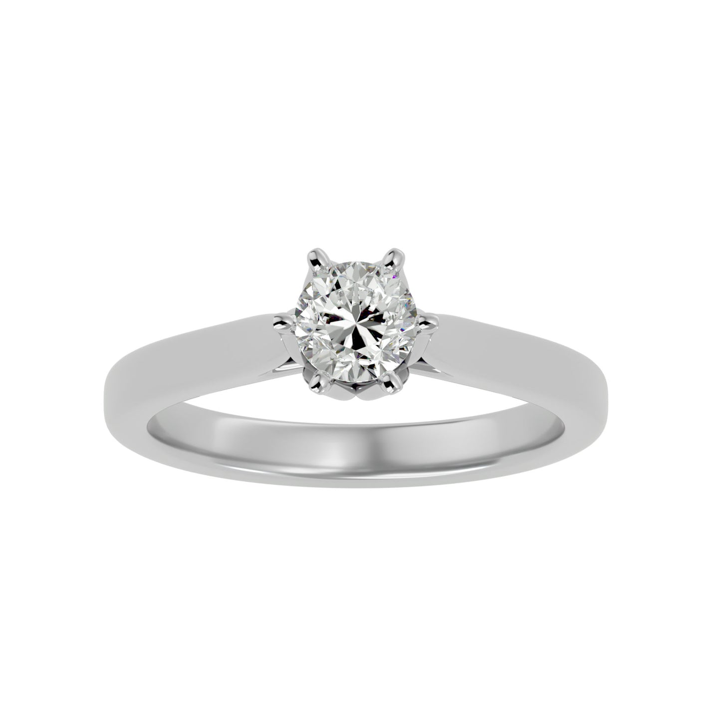 Heart motif diamond engagement ring
