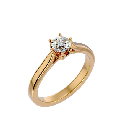 Heart motif diamond engagement ring