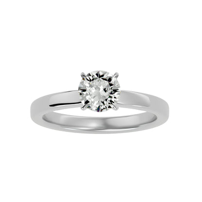 Round halo knot diamond engagement ring