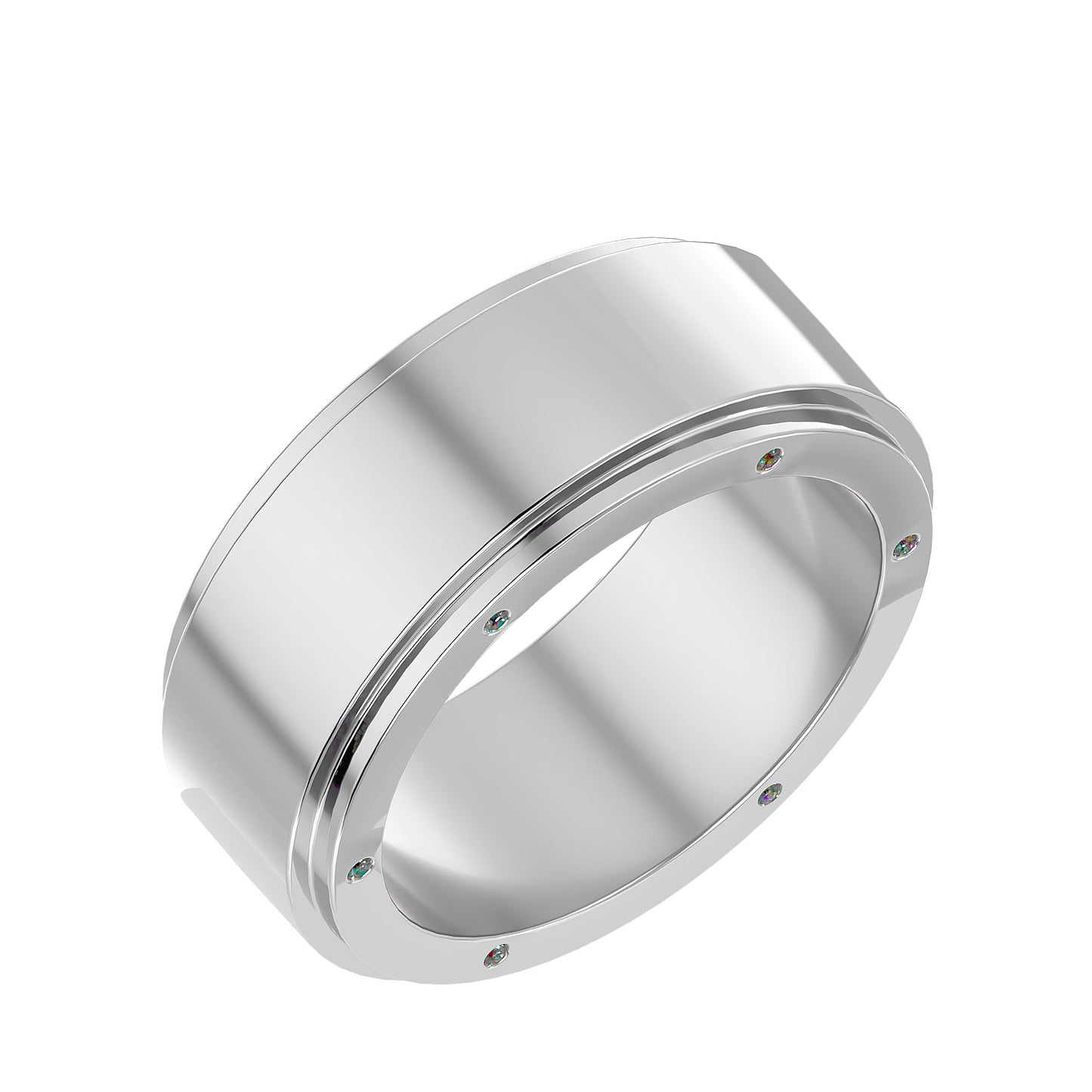 Hidden diamond men's ring