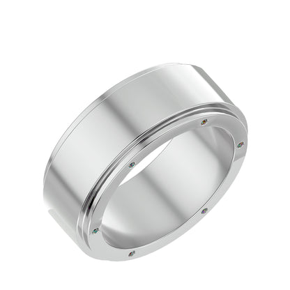 Hidden diamond men's ring