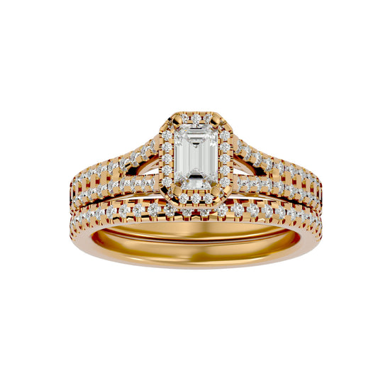 Helene engagement ring and matching band