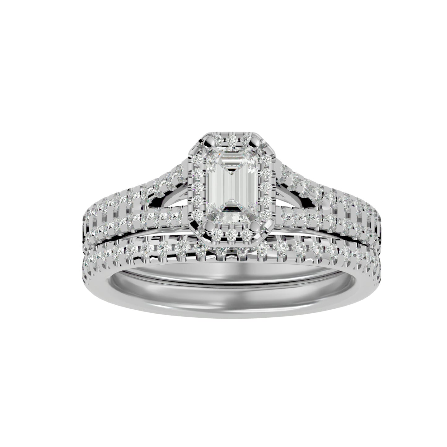 Helene engagement ring and matching band