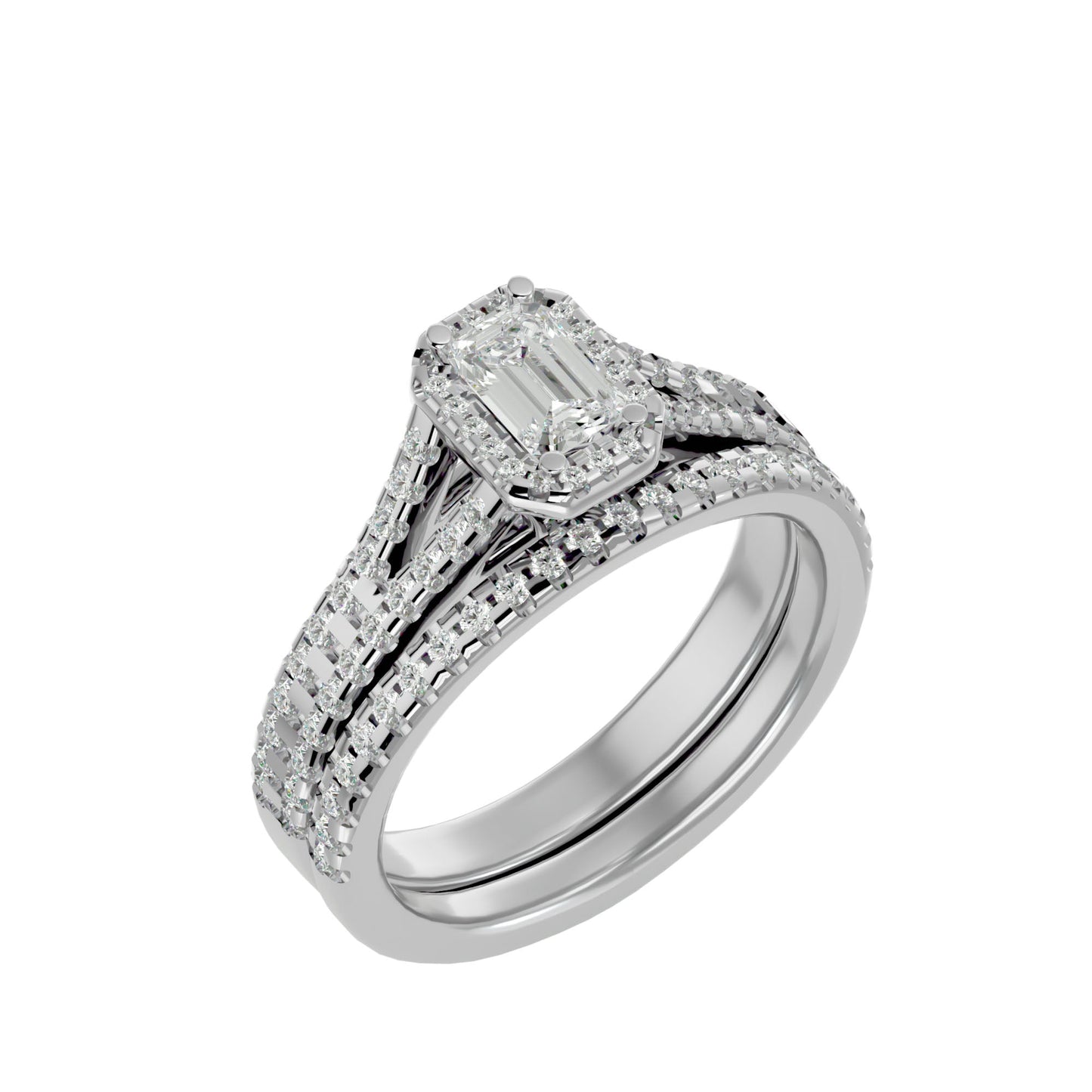 Helene engagement ring and matching band